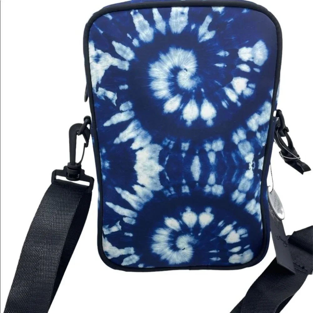 Ed Hardy Blue Tie Dye‎ Tiger Crossbody Bag Messenger Festival Travel Bag NEW